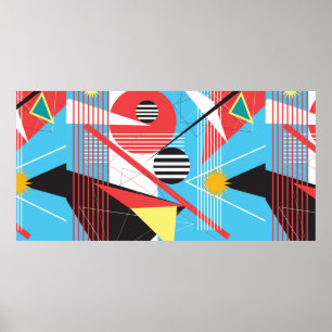 Abstraktens bakgrund med flera färgader för geomet poster
