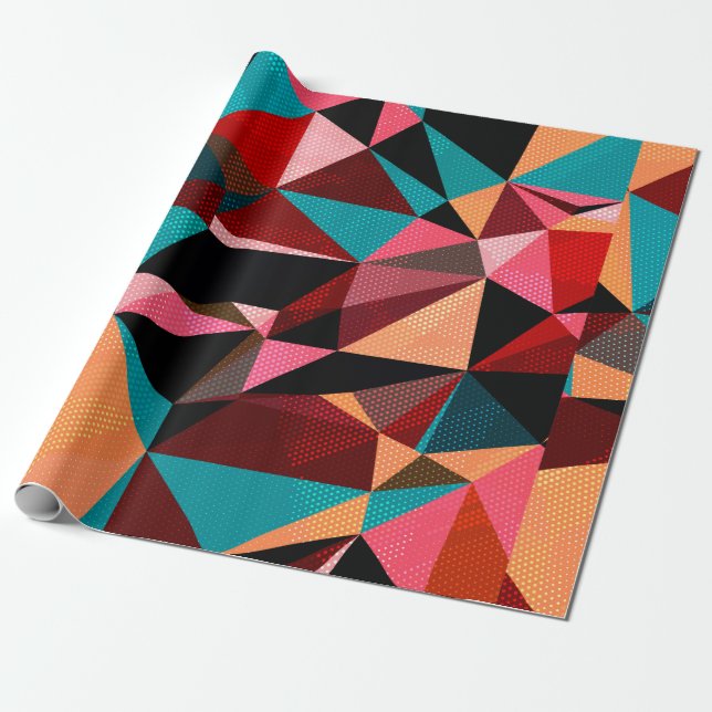 Abstraktens bakgrund med trianglar och färgstark t presentpapper (Utrullad)