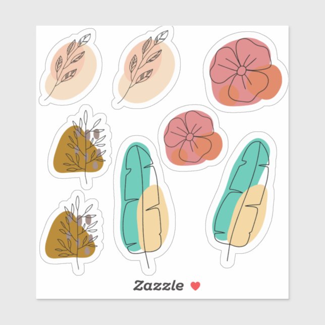 Abstraktens bakgrundsflödesuppsättning klistermärken (Ark)