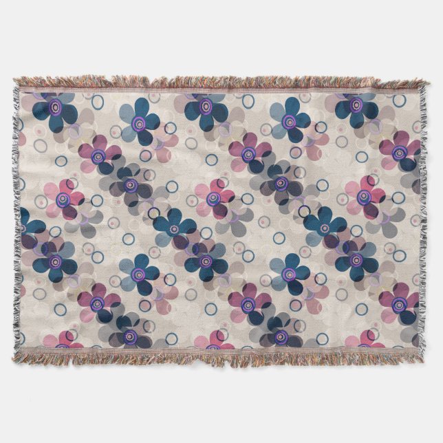 Abstraktens barn, söt tecknad blommor blommigt ret filt (Framsidan)