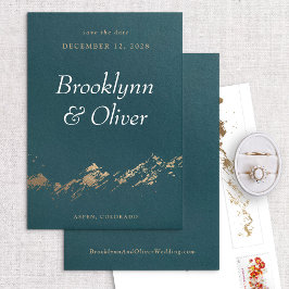 Abstraktens berg Mörk grönt & Guld Spara datum Spara Datumet