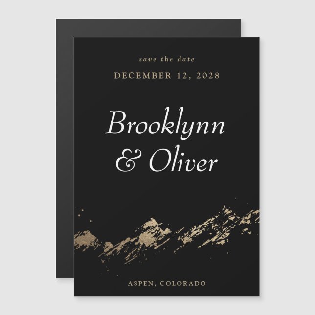 Abstraktens berg Mörk grönt Spara datum magneter (Fram/baksida)