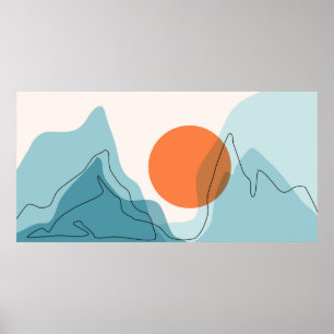 Abstraktens bergsområde, platta områden ba poster