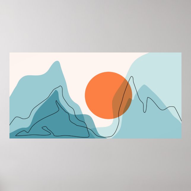 Abstraktens bergsområde, platta områden ba poster (Framsidan)