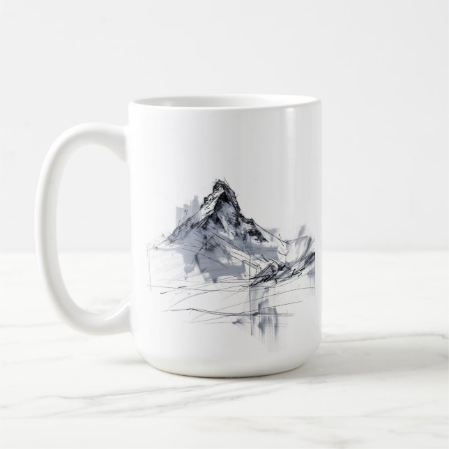 Abstraktens bergstopp kaffemugg (Vänster)