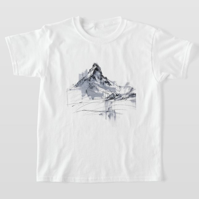 Abstraktens bergstopp t shirt (Laydown)