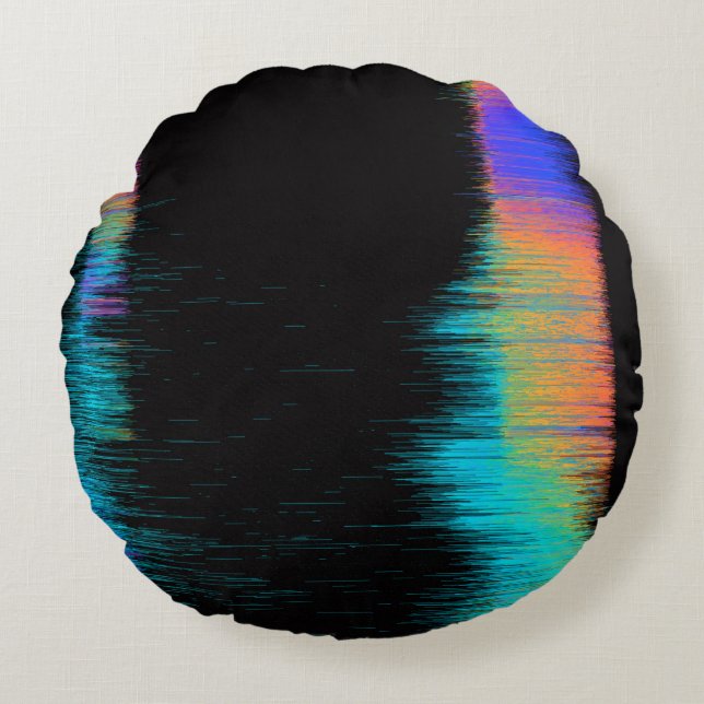 Abstraktens bild av den glanserade LED skärm. Brok Rund Kudde (Framsidan)