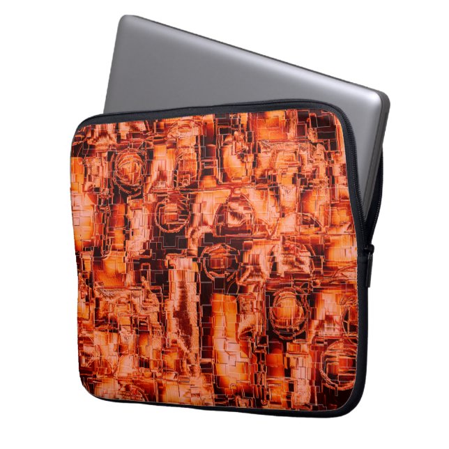 Abstraktens bild i koralleskalerade mosaik laptop fodral (Framsidan Vänster)