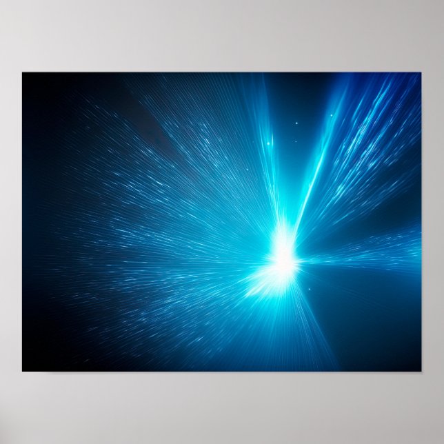 Abstraktens blå bakgrund med ljusstrålar poster (Framsidan)