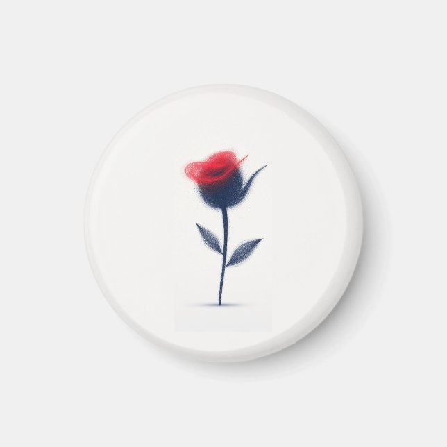 Abstraktens blomma design magnet (Framsidan)
