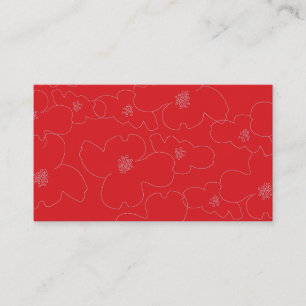 ABSTRAKTENS BLOMMAR RED/WHITE VISITKORT