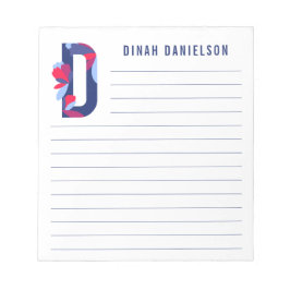 Abstraktens Blommigt Alfabet Längst Anteckningsblock