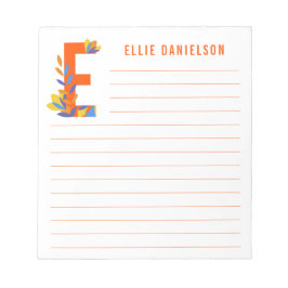 Abstraktens Blommigt Alphabet Led Anteckningsblock