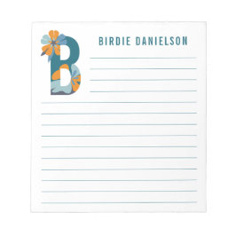 Abstraktens Blommigt Alphabet Led Anteckningsblock