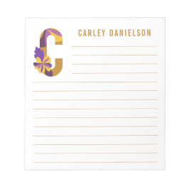 Abstraktens Blommigt Alphabet Led Anteckningsblock