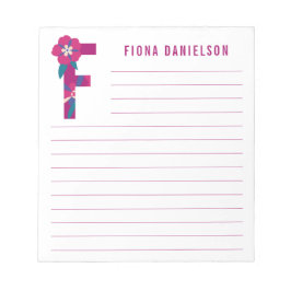 Abstraktens Blommigt Alphabet Led Anteckningsblock