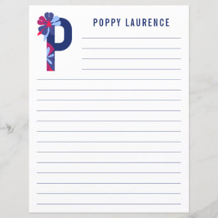 Abstraktens Blommigt Alphabet Led Papper