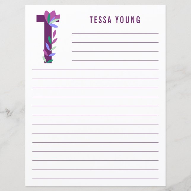 Abstraktens Blommigt Alphabet Led Papper (Framsida)