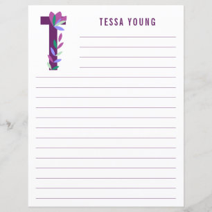 Abstraktens Blommigt Alphabet Led Papper