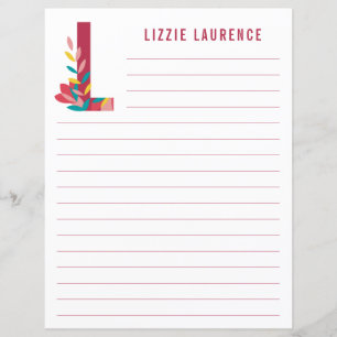 Abstraktens Blommigt Alphabet Led Papper