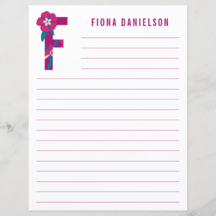 Abstraktens Blommigt Alphabet Led Papper