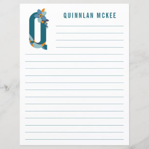 Abstraktens Blommigt Alphabet Led Papper