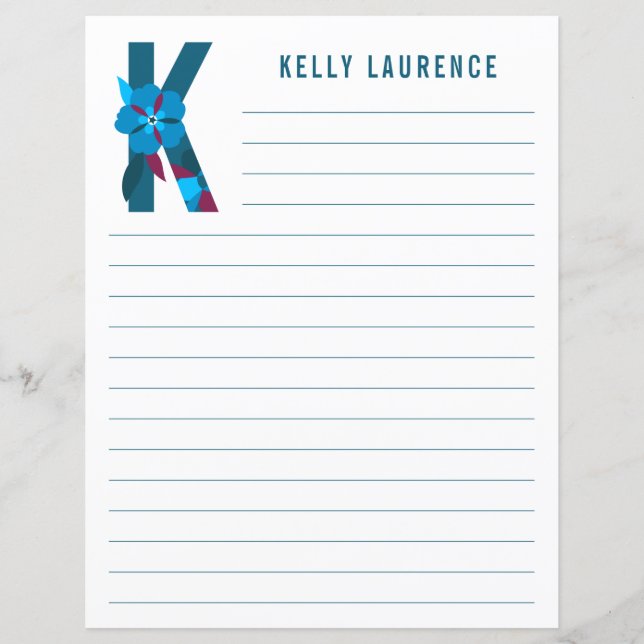 Abstraktens Blommigt Alphabet Led Papper (Framsida)