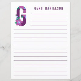 Abstraktens Blommigt Alphabet Led Papper