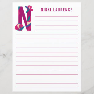 Abstraktens Blommigt Alphabet Led Papper