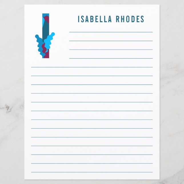 Abstraktens Blommigt Alphabet Led Papper (Framsida)