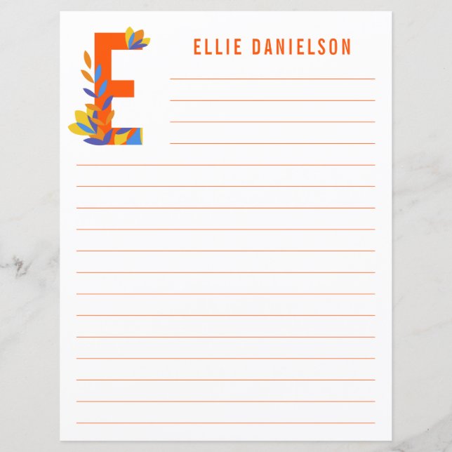 Abstraktens Blommigt Alphabet Led Papper (Framsida)