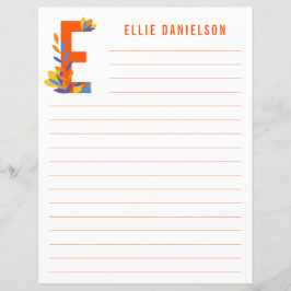 Abstraktens Blommigt Alphabet Led Papper