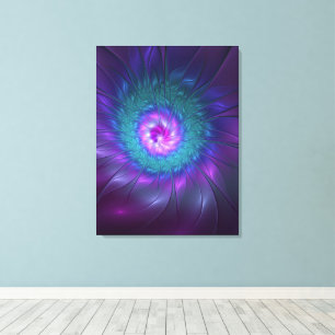 Abstraktens Blommigt Beauty Colorful Fractal Art F Canvastryck