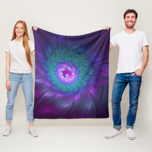 Abstraktens Blommigt Beauty Colorful Fractal Art F Fleecefilt
