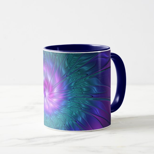 Abstraktens Blommigt Beauty Colorful Fractal Art F Mugg (Framsida höger)