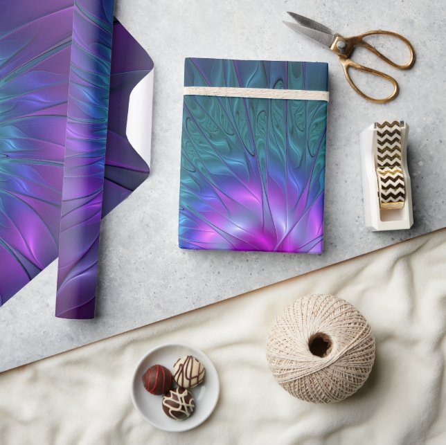 Abstraktens Blommigt Beauty Colorful Fractal Art F Presentpapper (Hantverk)