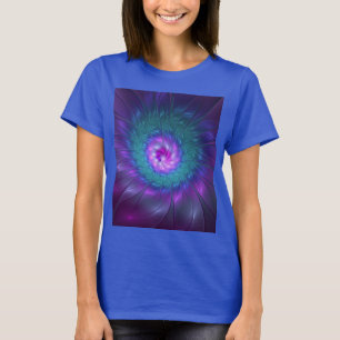 Abstraktens Blommigt Beauty Colorful Fractal Art F T Shirt