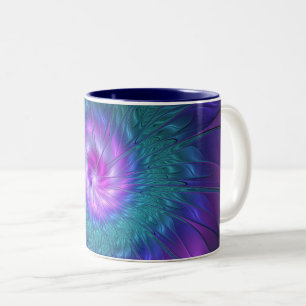Abstraktens Blommigt Beauty Colorful Fractal Art F Två-Tonad Mugg