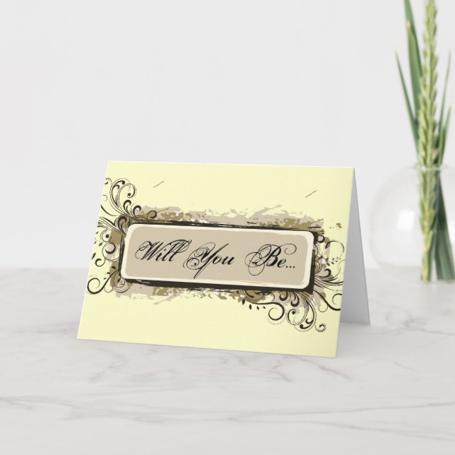 Abstraktens Blommigt blir min bridesaid Inbjudan (Framsida)