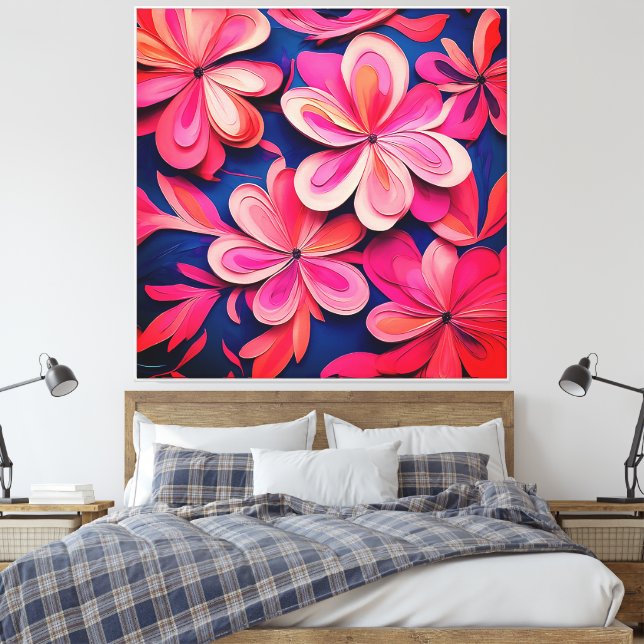 Abstraktens Blommigt Canvastryck (Insitu (sovrum))