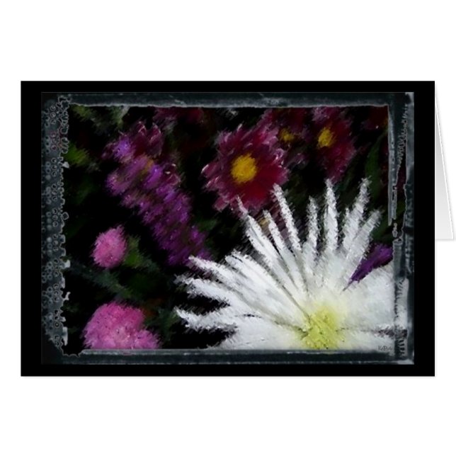 Abstraktens Blommigt Hälsningskort (Framsidan Horizontal)