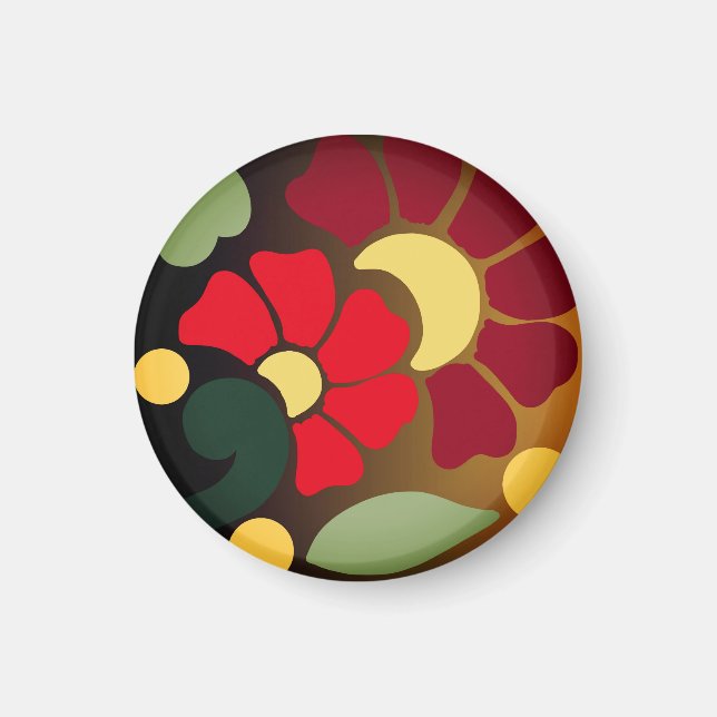 Abstraktens blommigt magnet (Framsidan)