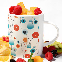 Abstraktens Blommigt Modern botanisk retrosblomma Kaffemugg