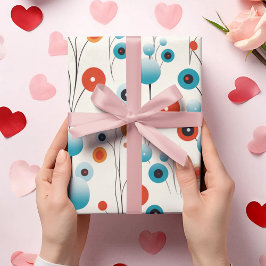 Abstraktens Blommigt Modern botanisk retrosblomma Presentpapper