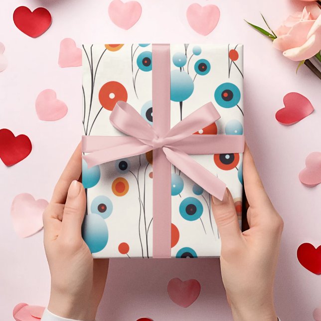 Abstraktens Blommigt Modern botanisk retrosblomma Presentpapper (Skapare uppladdad)