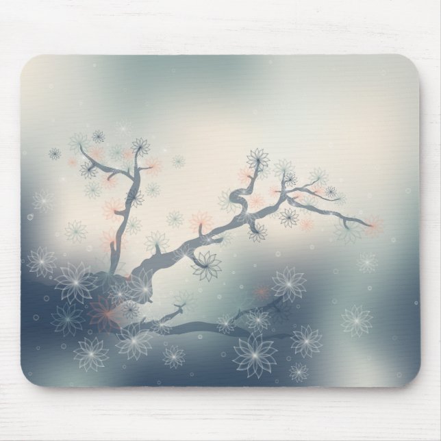 Abstraktens Blommigt musknapp Musmatta (Framsidan)