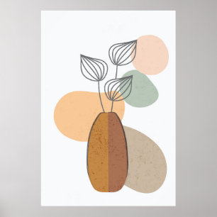 Abstraktens blommigt och bladform poster