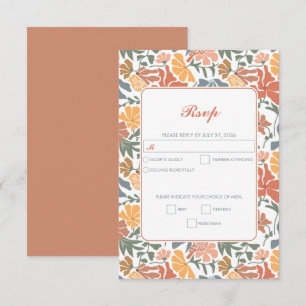 Abstraktens Blommigt och fåglarnas moderna Bröllop OSA Kort