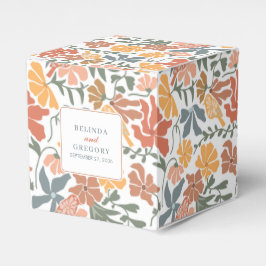 Abstraktens Blommigt och fåglarnas moderna Bröllop Presentaskar