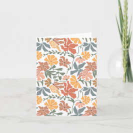 Abstraktens Blommigt och fåglarnas moderna Mönster Kort